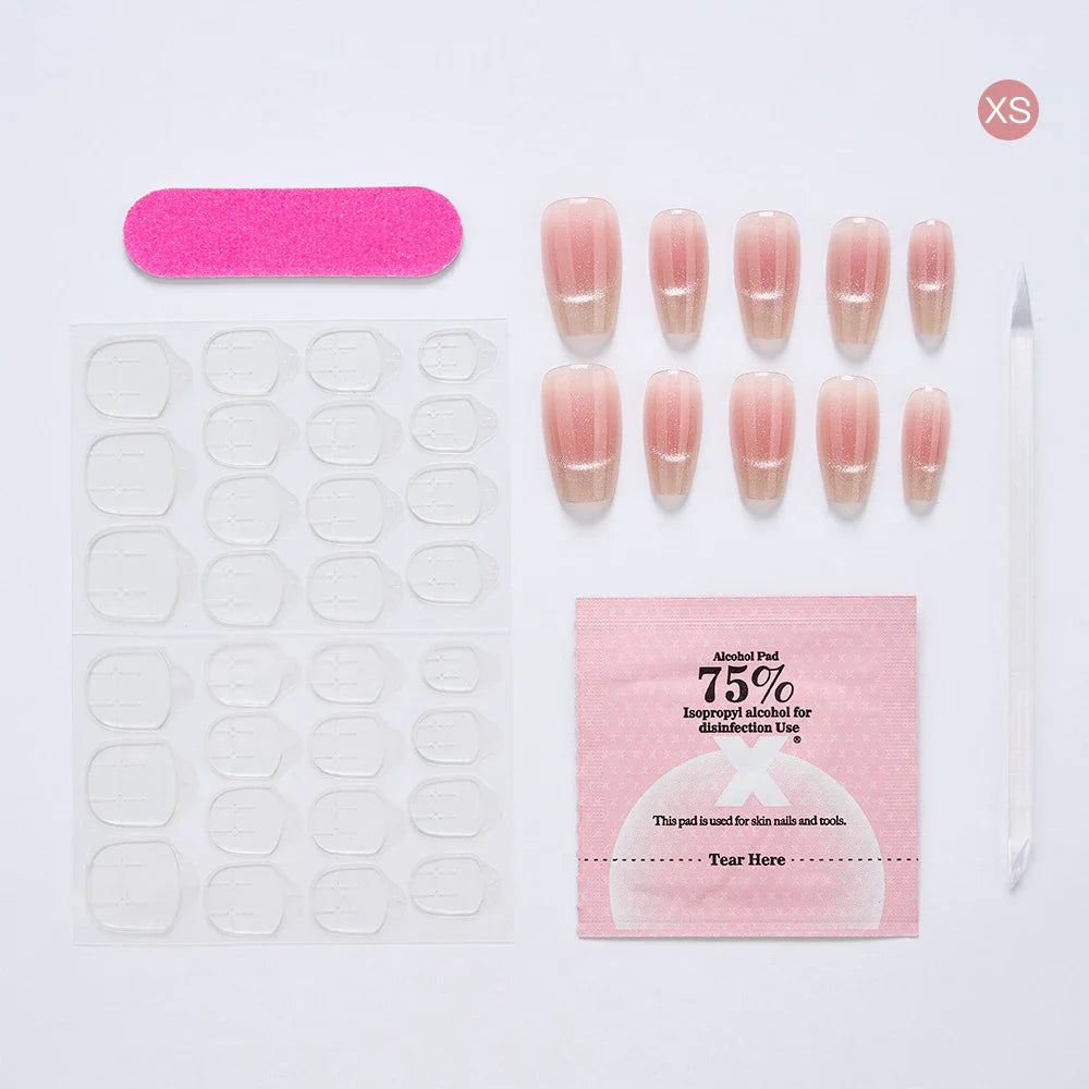 Artificial Nail French Cat Eyes Red Nails Set Long/Short Press on Nails Handmade Acrylic Reusable Fake Nails with Glue Stick-on