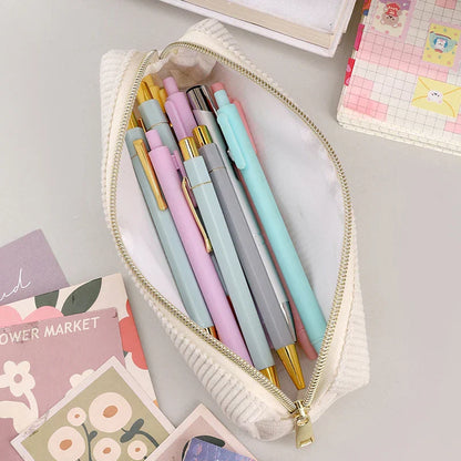 Aichashi BACK TO SCHOOL Corduroy Pencil Case Trousse School Supplies Large Capacity Soft Solid Color Kalemlik Pen Case Estuche Escolar Pencil Pouch