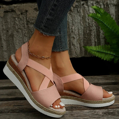 Aichashi Fashion Summer Wedge Sandals for Women Lightweight Platform Gladiator Shoes Woman Plus Size Non Slip Casual Sandalias Mujer