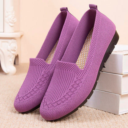 Aichashi Flat Casual Shoes Ladies New Mesh Breathable Sneakers Women Breathable Light Slip on  Loafers Socks Shoes Women Zapatillas Mujer