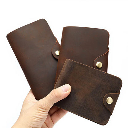 aichashi Vintage Long Wallet For Men Genuine Leather Women Credit Card Holder Short Purse Hasp Business Man Male Clutch Wallets