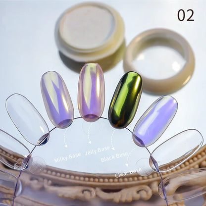 1Box Nail Mirror Glitter Powder Laser Holographic Powder Metal Effect Nail Glitter Gold Nail Art UV Gel Polish Chrome Sheet