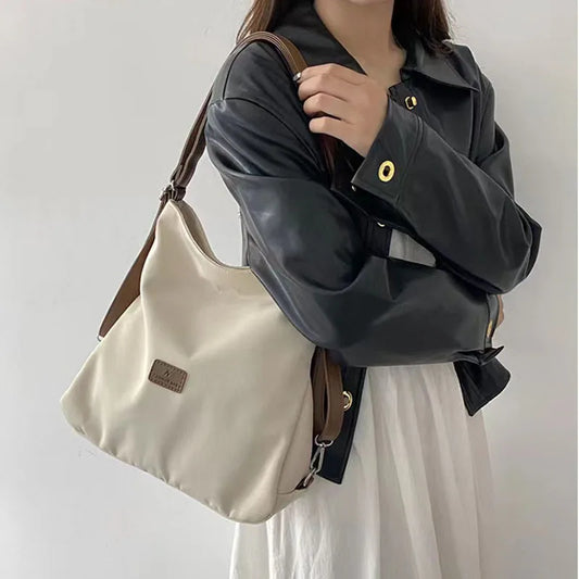 Aichashi BACK TO SCHOOL Canvas Tote Bag Women's New High Capacity and Minimalist College Style Backpack Fashion Versatile Casual One Shoulder Crossbody