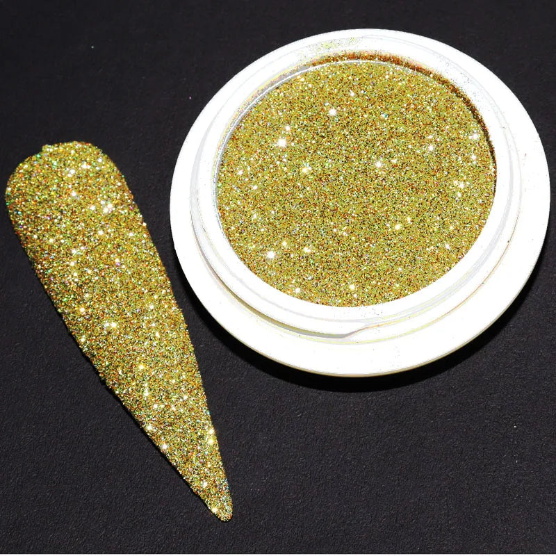 1Box Unicorn Holographic Nail Powder Silver Glitter Metallic Rub Dust Mirror Pigment Extra Fine Shiny Chrome For DIY Manicure*Y*