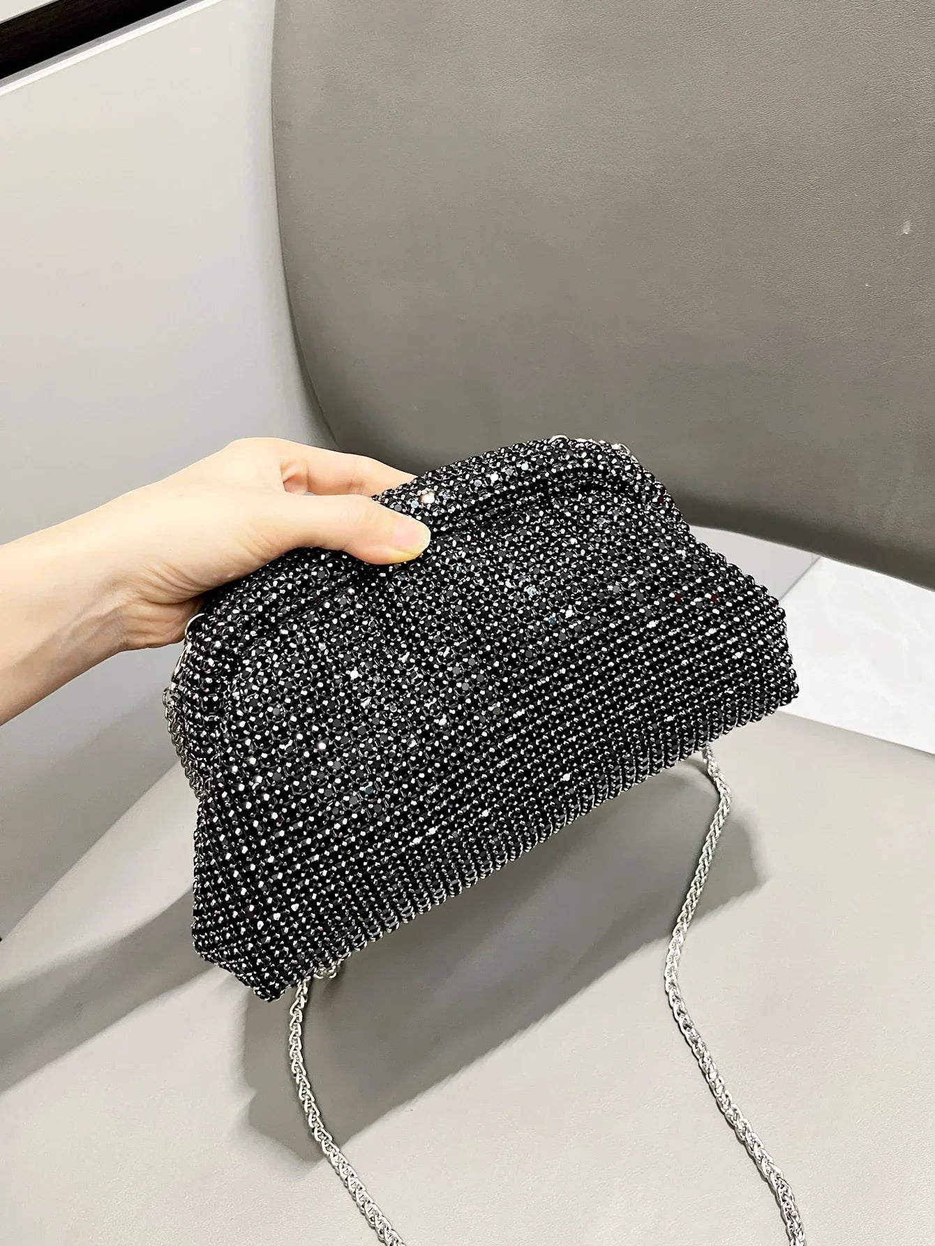 Aichashi Luxury Designer Rhinestones Clutch Purse Bag for women handle bag Shoulder Bag Purse evening bag banquet bag