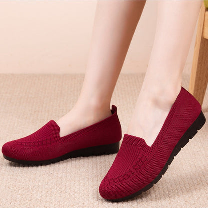 Aichashi Flat Casual Shoes Ladies New Mesh Breathable Sneakers Women Breathable Light Slip on  Loafers Socks Shoes Women Zapatillas Mujer