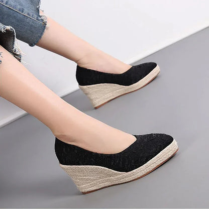 Aichashi Fashion High Heels Women Wedges Elegant Ladies Party Shoes Platform Brand Women Pumps 8cm