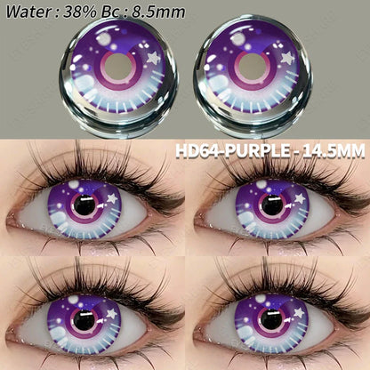 Aichashi Halloween Color Contact Lenses 1pair Cute Anime Cosplay Contact Lenses Blue Eyes Contact Lenses Yellow Colored Contacts