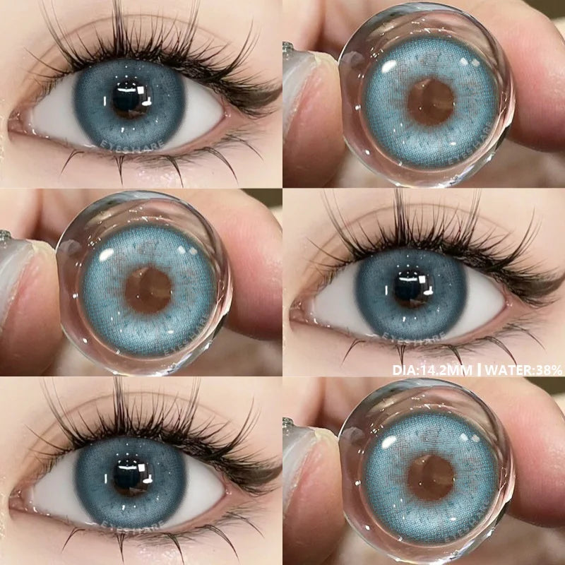 Aichashi 1pair Natural Color Contact Lenses for Eyes Gray Pupils Lens Blue Lenses Beautiful Pupil Yearly Makeup Green Eye Lenses