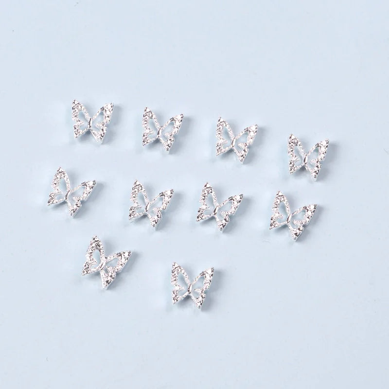 Aichashi 10pcs nail Charm Bufferfly Metal Nail Figures 3d Nail Parts Metal Charms Kawaii Accessories For Manicure Rhinestone