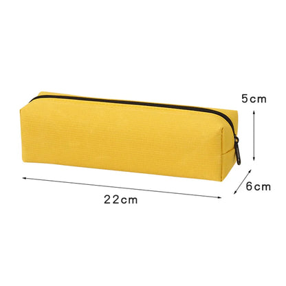 Aichashi BACK TO SCHOOL Solid Color Pencil Case Simple Pencil Bags For Student New Stationery School Supplies Kids Gift Zipper Big Cosmetic Bag