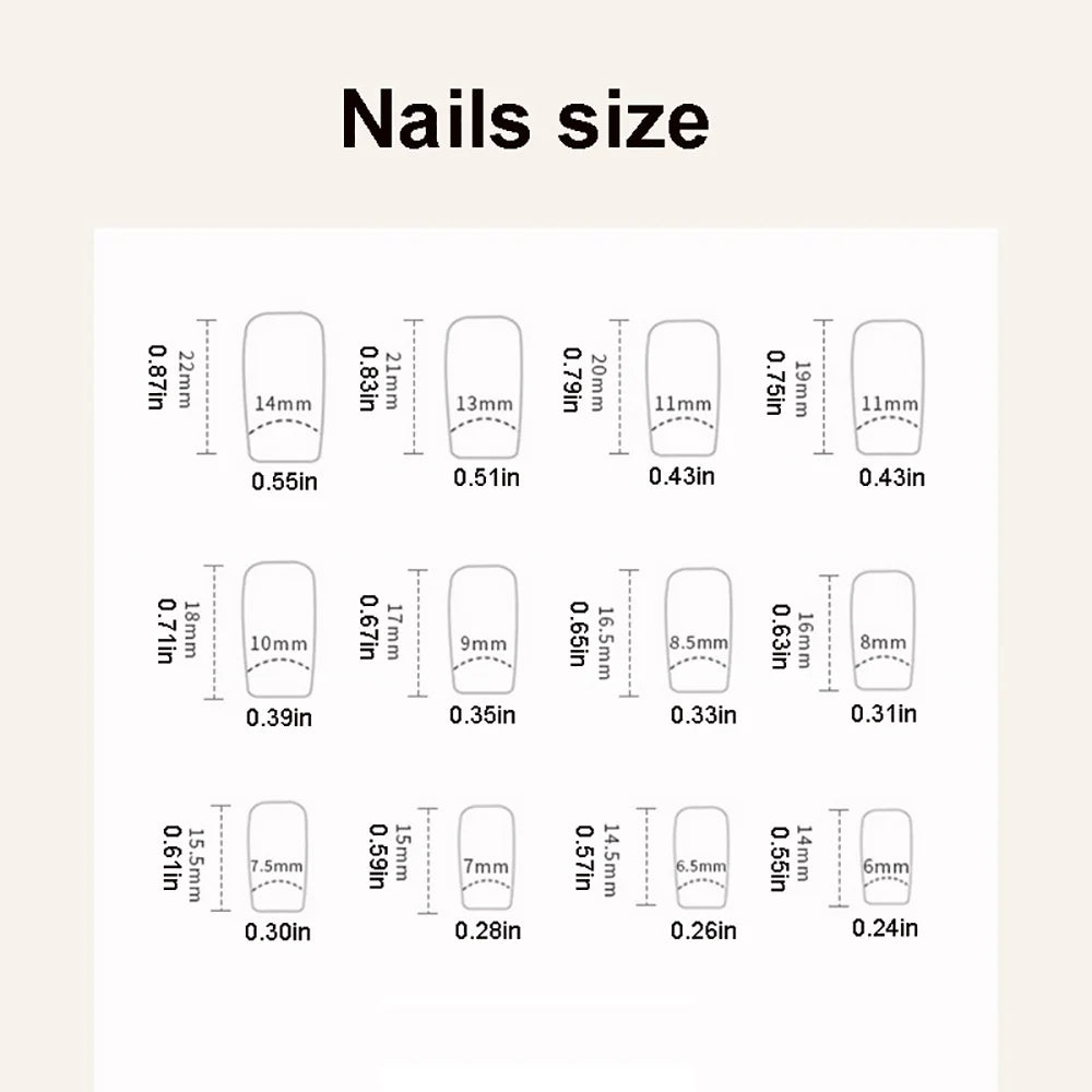 24pcs/set short square fake nails for women girls Pink green blue yellow purple tips faux ongles press on false nail supplies