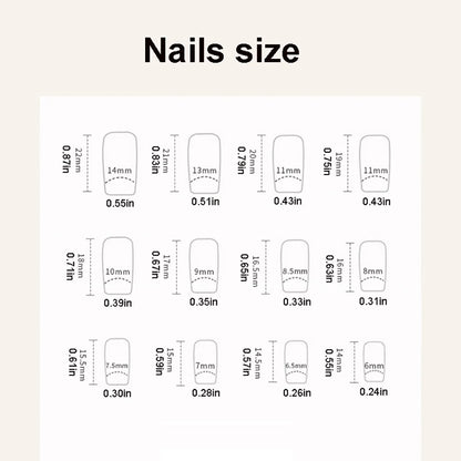 24pcs/set short square fake nails for women girls Pink green blue yellow purple tips faux ongles press on false nail supplies