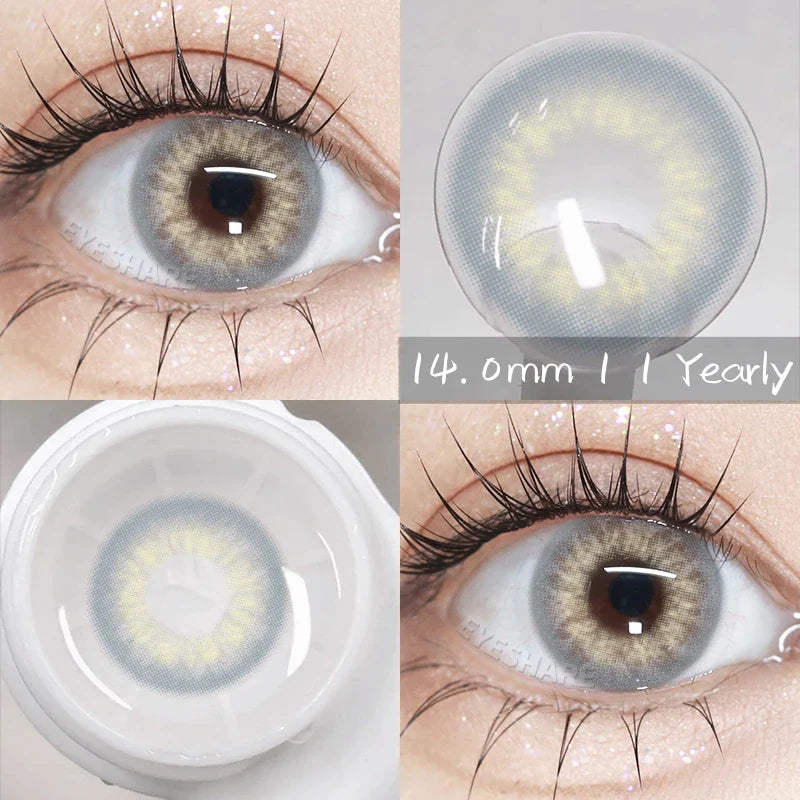 Aichashi 1pair Natural Color Contact Lenses for Eyes Fashion Blue Contact Lenses Beauty Makeup Brown Eyes Contacts Lenses 14.0mm