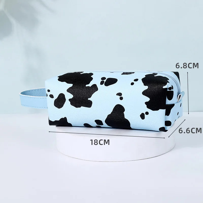 Aichashi Cow Pattern Pencil Case Kawaii Stationery Pencilcase Large Capacity Pen Case Trousse Scolaire School Supplies Pencil Pouch