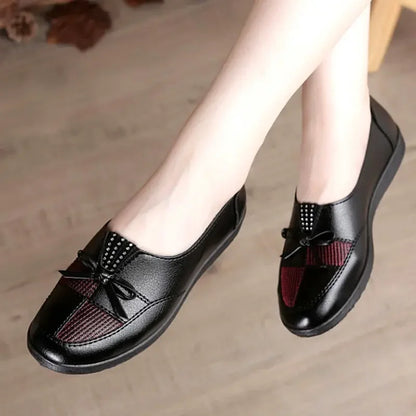 Aichashi 2024 Women Leather Flats Female Flats Spring Shoes Classic Women's Loafers Casual Leather Shoes