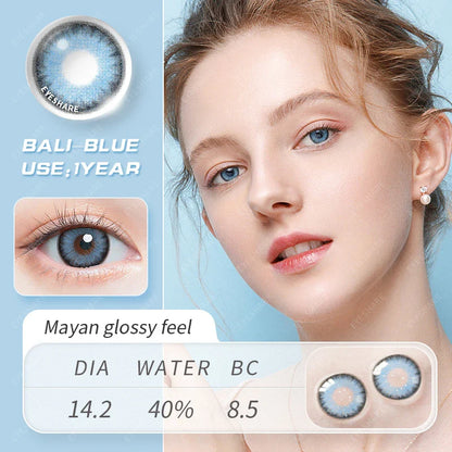 Aichashi Contact Lenses 1 Pair Color Contact Lens for Eyes Blue Gray Colored Contact Lens Eye Beautiful Pupil Yearly Use