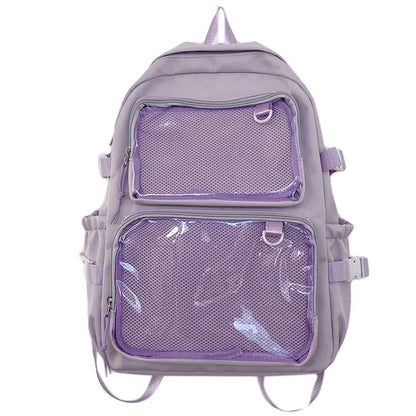 Aichashi BACK TO SCHOOL Kawaii Backpack Women Transparent Pocket Itabag Large-capacity Laptop Backpack School Bags For Girls High School JK Bag Mochilas