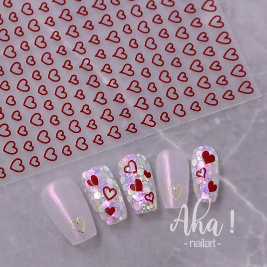 Aichashi 1Pc Hollow Love Heart Nail Art Stickers Summer Self Adhesive DIY Nail Decals Star Nail Art Decoration Manicure Accessories Aha