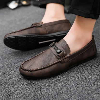 Aichashi New Shoes for Men Casual Leather Shoes Slip-On Comfortable Driving Shoes Loafers Men Zapatos Para Hombre