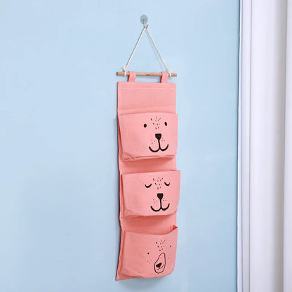 Aichashi Hanging Storage Bag 3 Pocket Waterproof Hanging Organizer for Dorm Living Room Bathroom Home Fabric Wall Closet Organizer