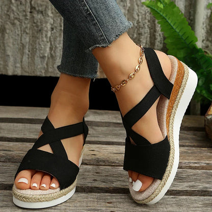 Aichashi Fashion Summer Wedge Sandals for Women Lightweight Platform Gladiator Shoes Woman Plus Size Non Slip Casual Sandalias Mujer