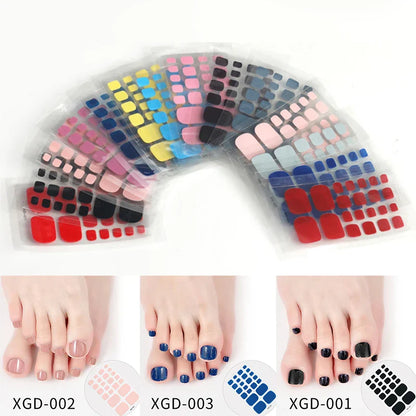 Aichashi 22 Tips Toe Nail Wraps Full Cover Nails Sticker Art Decorations Manicure Nail Vinyls Adhesive Nails Deco For Women Girls DIY