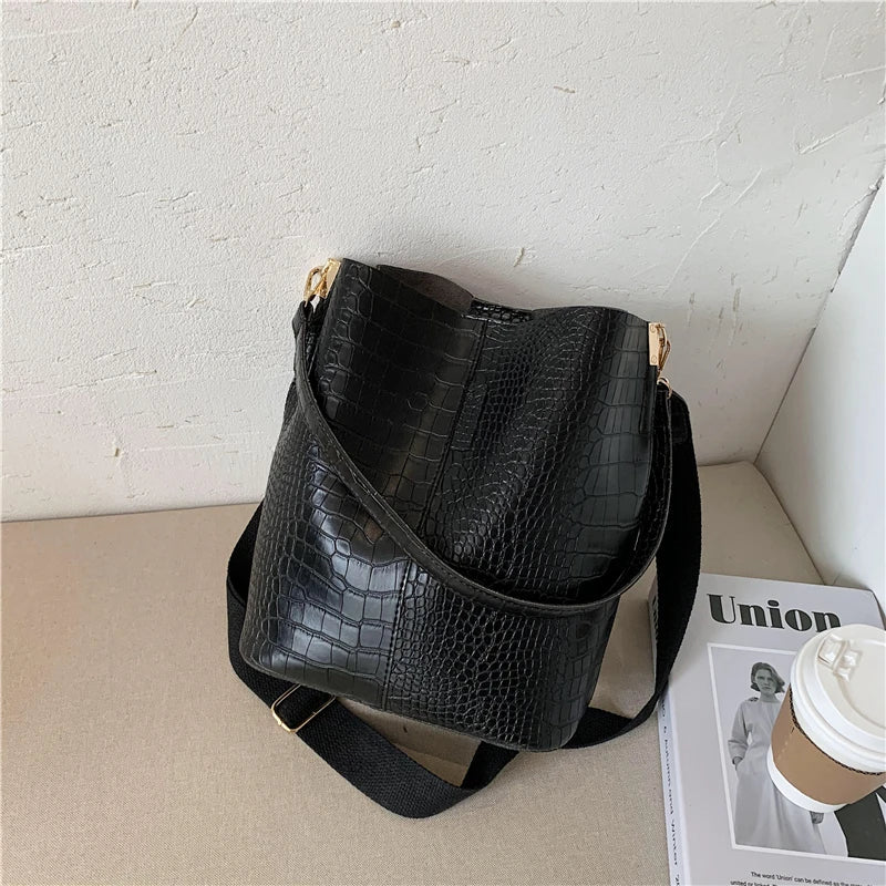 Aichashi Classical Style Stone Pattern Leather Small Crossbody Bags for Women Winter Korean Fashion Shoulder Bag Handbags