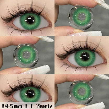 Aichashi 2pcs New Colored Contacts Lenses for Eyes Brown Eyes Contact Lenses Fashion Blue Eye Lens Yearly Makeup Contacts 14.5mm