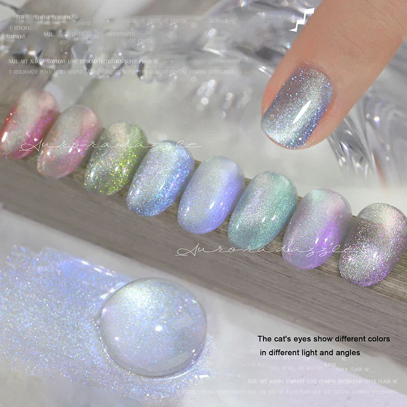 Crystal Stone Cat Eye Magnetic Nail Art Gel New Dazzle Shimmer Color Gel Semi Permanent Uv Varnish Nail Polish Top Coat Uv Gel