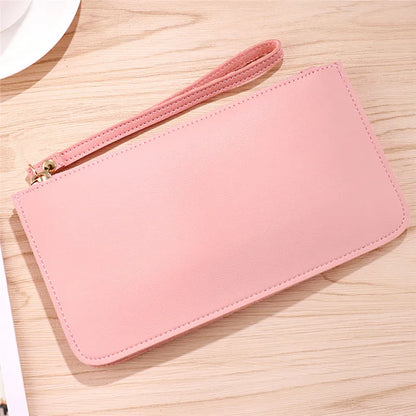 Aichashi Fashion Women PU Leather Zip Clutch Wallet Ladies Phone Storage Bags Long Purse Bag Handbag Card Holder 6 Colors