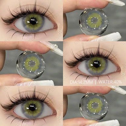 Aichashi 1 Pair Fashion Colored Contact Lenses for Eyes Natural Brown Lenses Yearly Blue Lenses Green Eye Contacts Colorful Lens