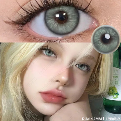 1pair New Colored Contacts Lenses for Eyes Blue Lenses Green Contacts Lenses Yearly Brown Eyes Lens Fashion Gray Pupils