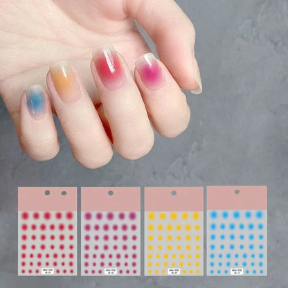 Aichashi 12 colors Pink Smudge Nail Sticker Blush Gradient Decals Sticker Self-Adhesive Translucent Waterproof Ultra-Thin 3D Nail Slider