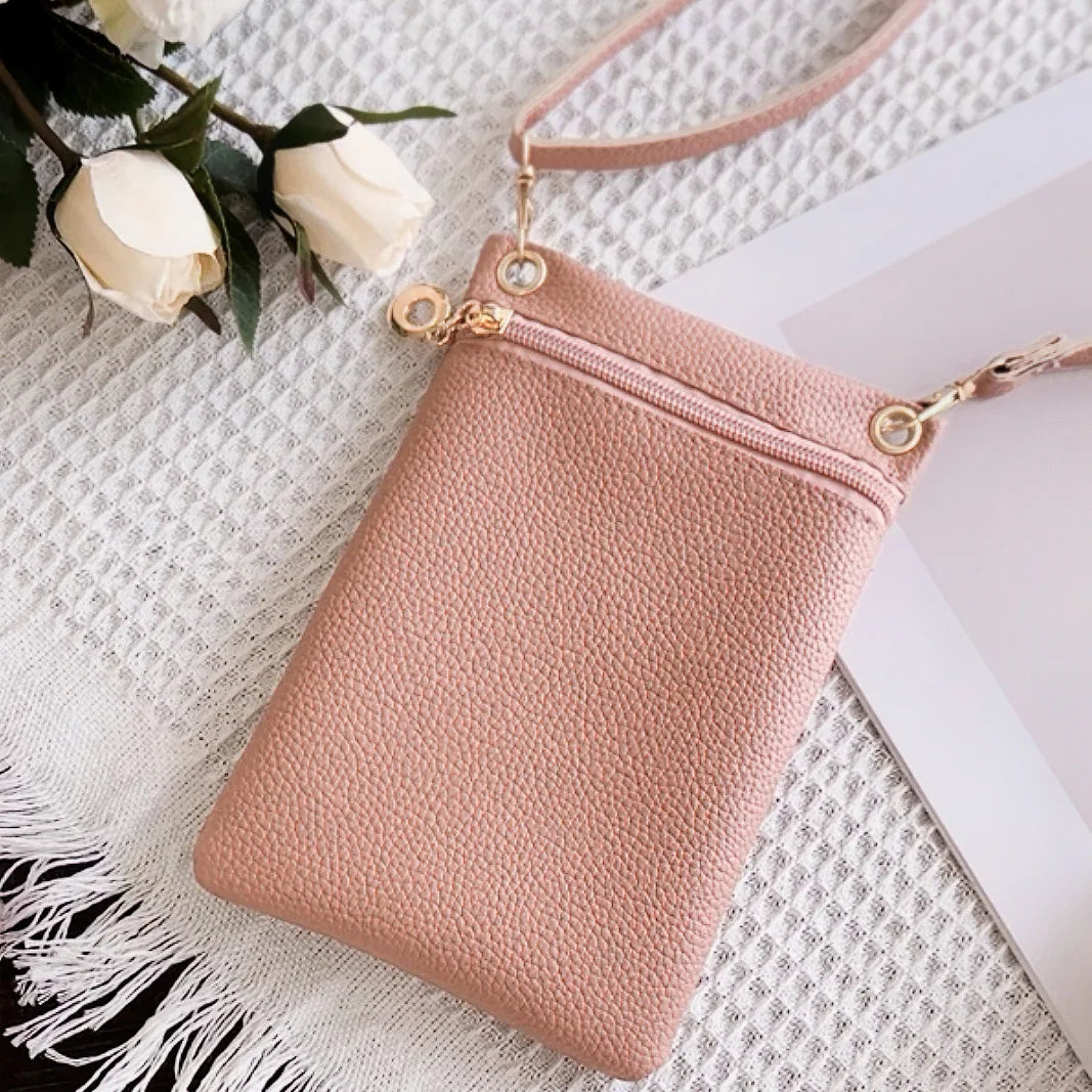 Aichashi Mini Crossbody Bag PU Litchi Pattern Personalized Fashion Phone Bag Sweet Women's Convenient Shoulder Bag Purses and Handbags