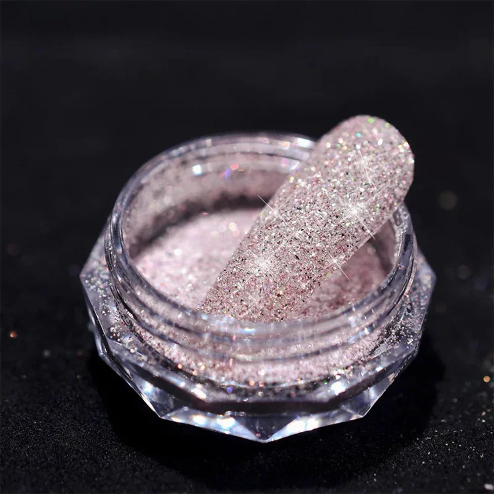 1Box Unicorn Holographic Nail Powder Silver Glitter Metallic Rub Dust Mirror Pigment Extra Fine Shiny Chrome For DIY Manicure*Y*