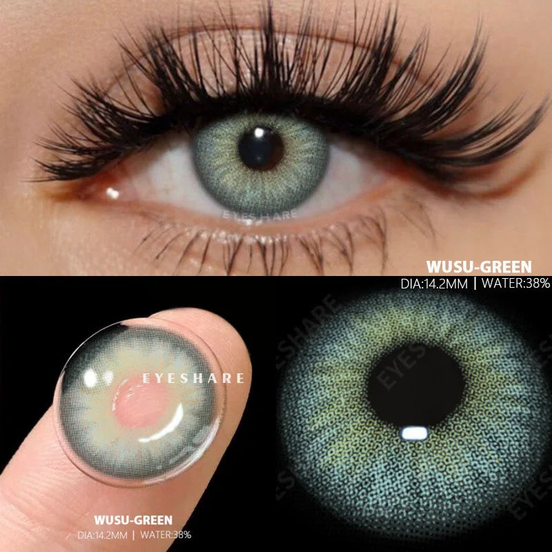 Aichashi 1 Pair Colored Contact Lenses for Eyes Blue Contact Lenses Yearly Beautiful Pupils Fashion Contact Lenses Green Lenses