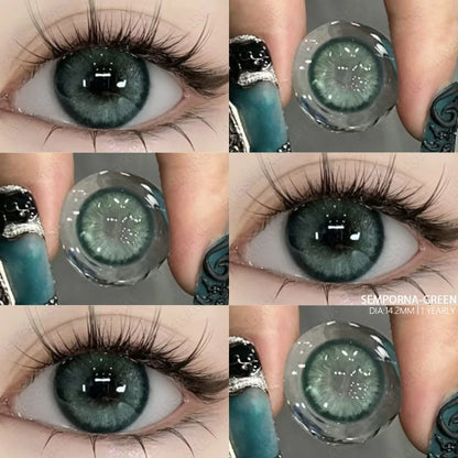 Colored Contact Lenses 1pair Natural Eye Lens Blue Eye Lenses Brown Lenses Gray Pupils Yearly Cosmetic Green Contacts