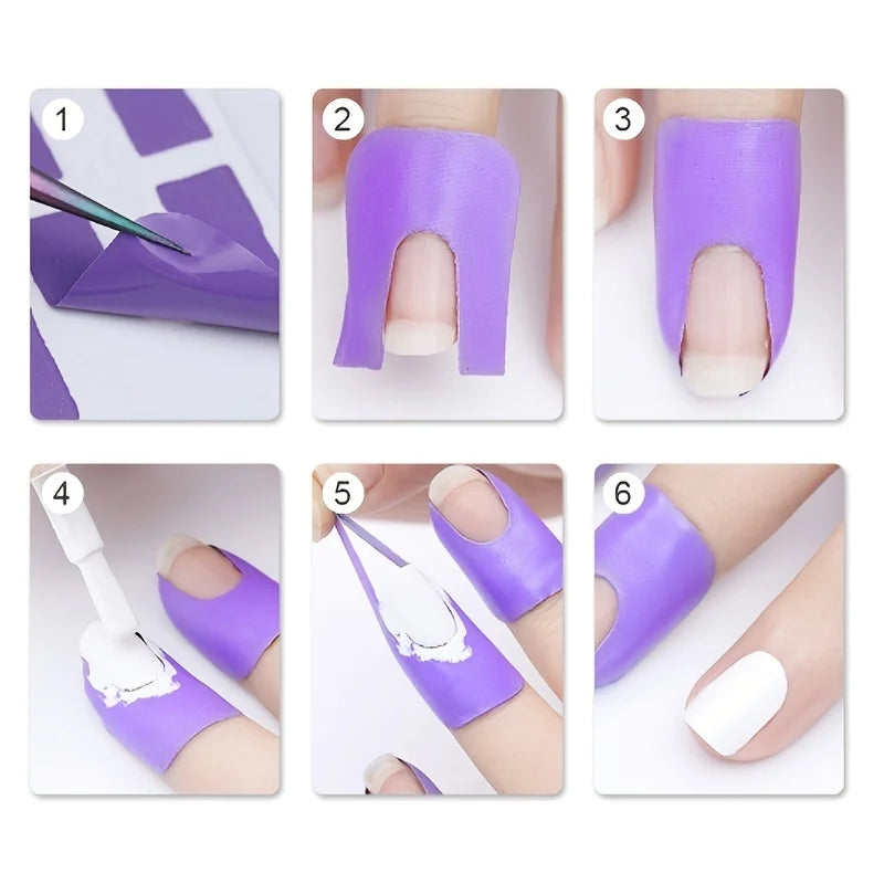 Aichashi Nail Polish Protector Disposable Peel Off Tapes Skin Nails Glue Stickers Forms Varnish Protector, Manicure Finger Tools