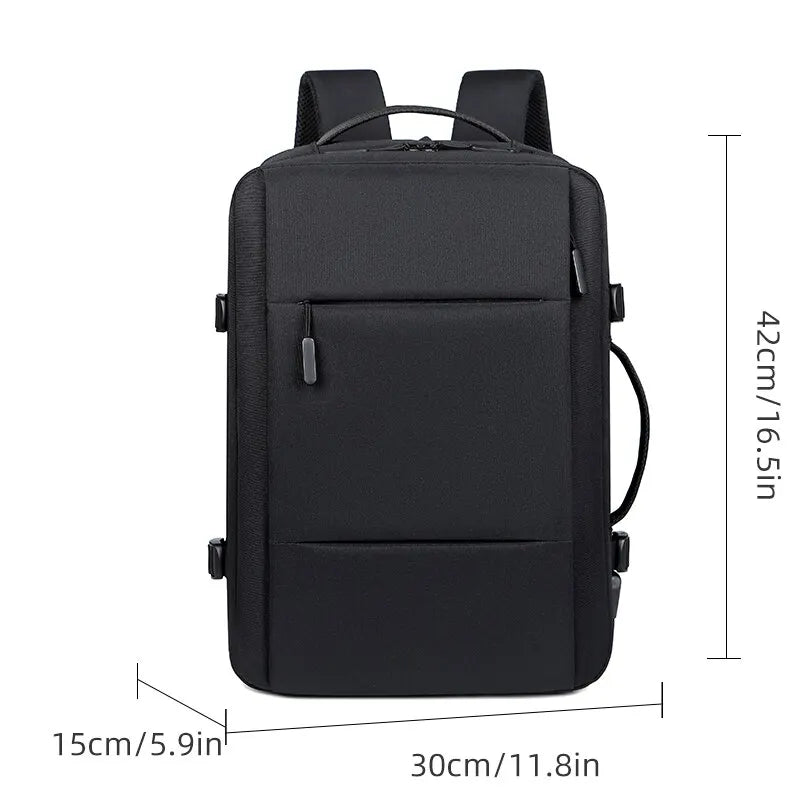 Aichashi BACK TO SCHOOL Classic Travel Backpack Men Business Backpack School Expandable USB Bag Large Capacity Laptop Waterproof Fashion Backpack