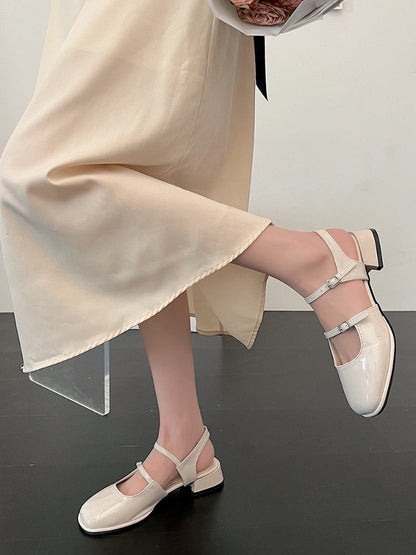 Aichashi Casual Elegant Sandals Woman Summer Office Lady Fashion Solid Shoes Non-slip Korean Style Heels Vintage Female Shoes Design