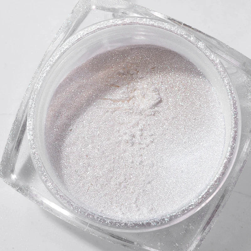 1 Box Diamond Pearl Mermaid Powder 2g Shining White Nail Art Glitter Powder Dust DIY Nail Decoration Pigment