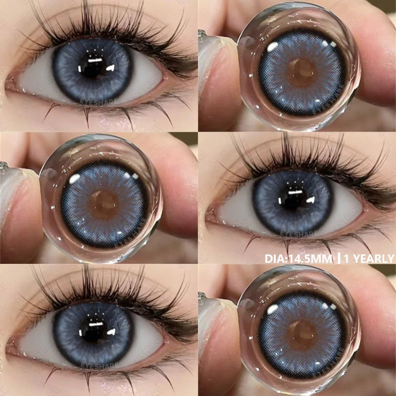 Colored Contact Lenses 1pair Natural Eye Lens Blue Eye Lenses Brown Lenses Gray Pupils Yearly Cosmetic Green Contacts