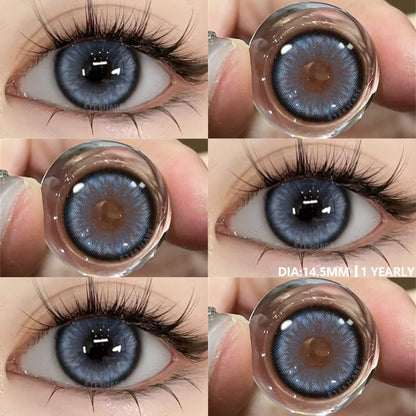 Colored Contact Lenses 1pair Natural Eye Lens Blue Eye Lenses Brown Lenses Gray Pupils Yearly Cosmetic Green Contacts