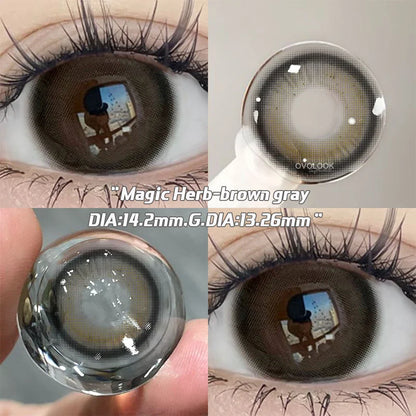 Aichashi 2PCS Brown Lenses Natural Contact Lenses for Eyes Super Beauty Eye Color Lenses Myopia Lenses With Diopters Prescription