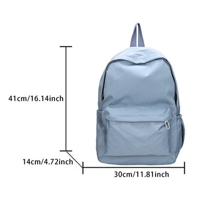 aichashi Women Schoolbag Waterproof Large Capacity School Backpack Smooth Zipper Solid Color Teens Girl Casual Daypack Bag Student Supply