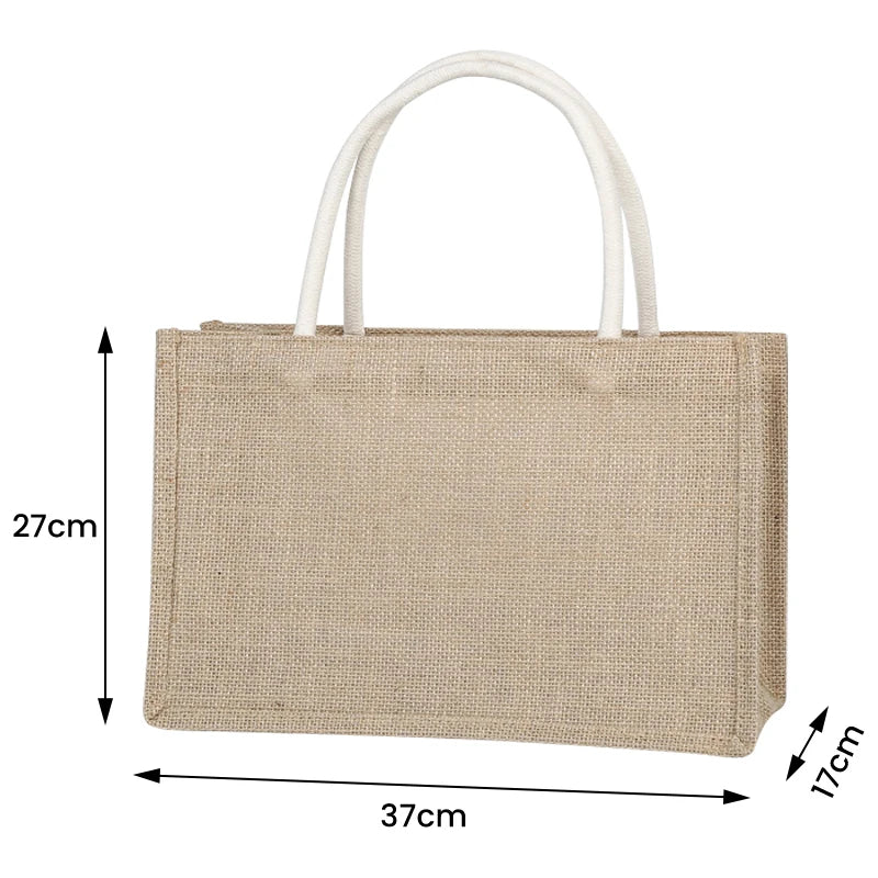 1Pcs Burlap Handbag Portable Linen Bag Retro Coarse Linen Jute Bag Reusable For Gift Bags Daily Sundries Storage Shopping Bags