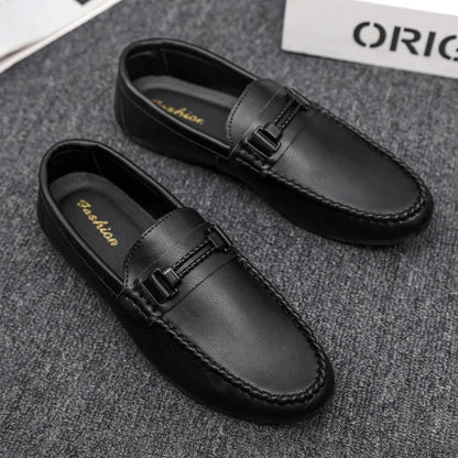 Aichashi New Shoes for Men Casual Leather Shoes Slip-On Comfortable Driving Shoes Loafers Men Zapatos Para Hombre