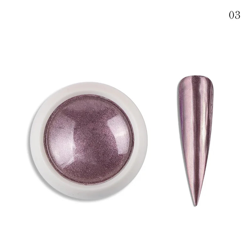 0.2g/jar Aurora Chrome Unicorn Nail Pigment Rainbow Mirror mermaid Nail Art Powder With 1-Sponge-Stick Unicorn Mirror Powder F-t