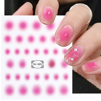 Aichashi Gradient Nail Sticker 3D Jelly Red Pink Blush Sliders Cute Ombre Nail Design Japanese Style Translucent Gel Polish Wraps Decal